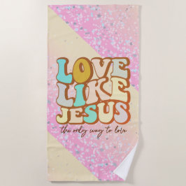 Toalla De Playa El amor retro como Jesús