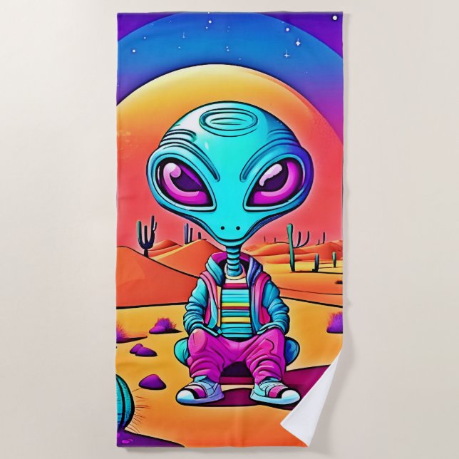 Toalla De Playa El arte extraterrestre de Desert Chillin (Anverso)