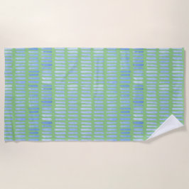 Toalla De Playa El azul acuarela moderna golpea el verde