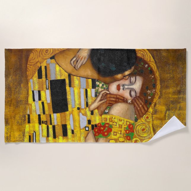 Toalla De Playa El beso Gustav Klimt (Anverso)