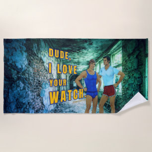 Toalla De Playa El chico de SlipperyJoe ama tu reloj arte LGBTQIA 