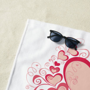 Toalla de playa el día de San Valentín