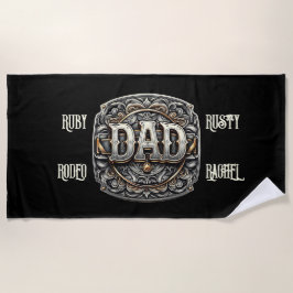 Toalla De Playa El Día del Padre de los Vaqueros Occidentales
