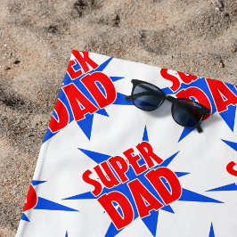 Toalla De Playa El Día del Padre del Cómic Vintage Super Dad