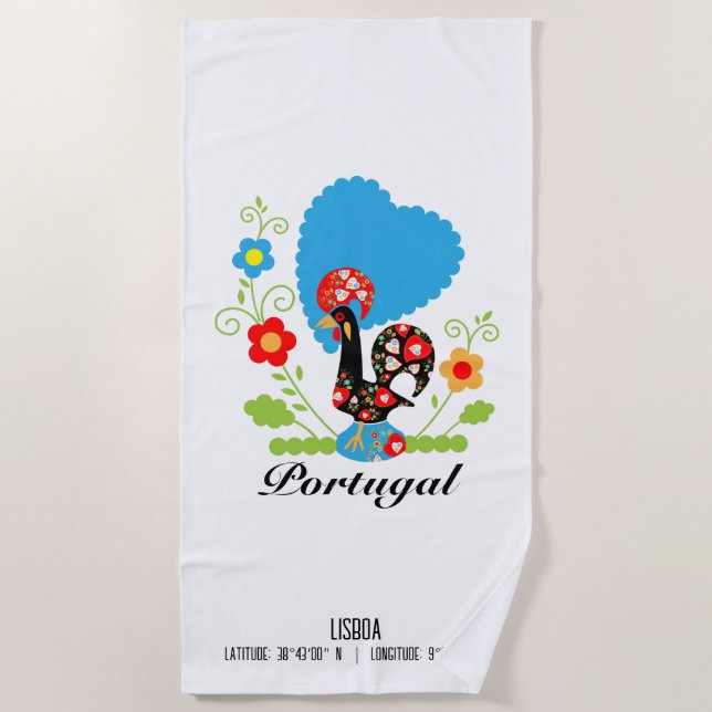 Toalla De Playa El gallo portugués (Anverso)