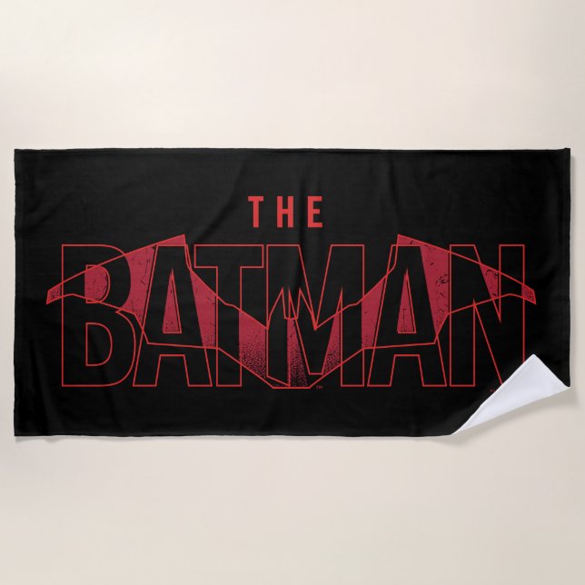 Toalla De Playa El logotipo sobrepuesto de Batman Bat (Anverso)