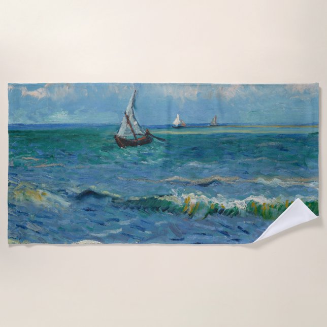 Toalla De Playa El mar en Les Saintes Maries de la Mer | Van Gogh (Anverso)