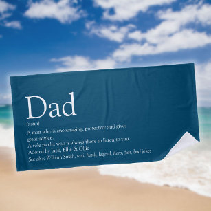 Toalla De Playa El mejor papá del mundo papá papá definición azul