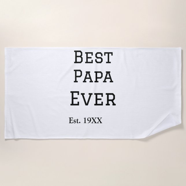 Toalla De Playa El mejor papá jamás se presentó. Añadir el nombre  (Anverso)