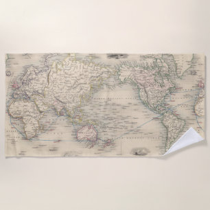 Toalla De Playa El mundo en la proyección de Mercator