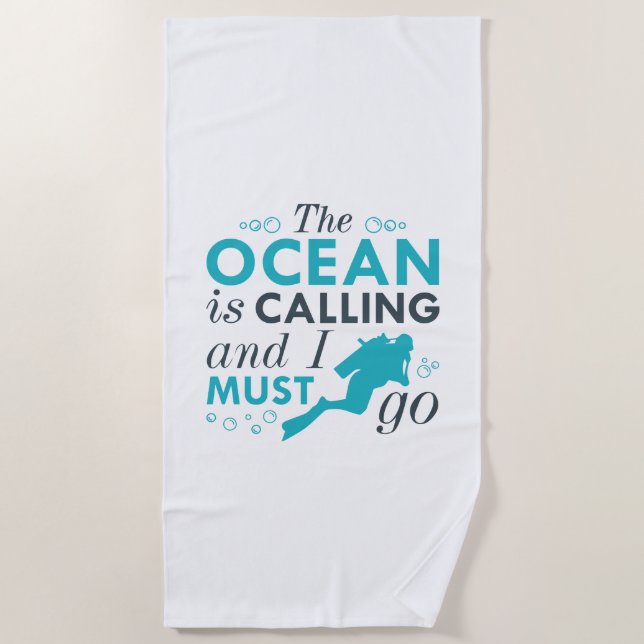 Toalla De Playa El Océano Está Llamando Y Debo Ir (Anverso)