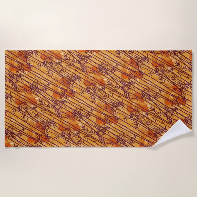 Toalla De Playa El patrón de safari del Lotus blanco (Anverso)