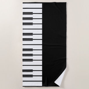 Toalla De Playa El piano cierra negro elegante formal de la música