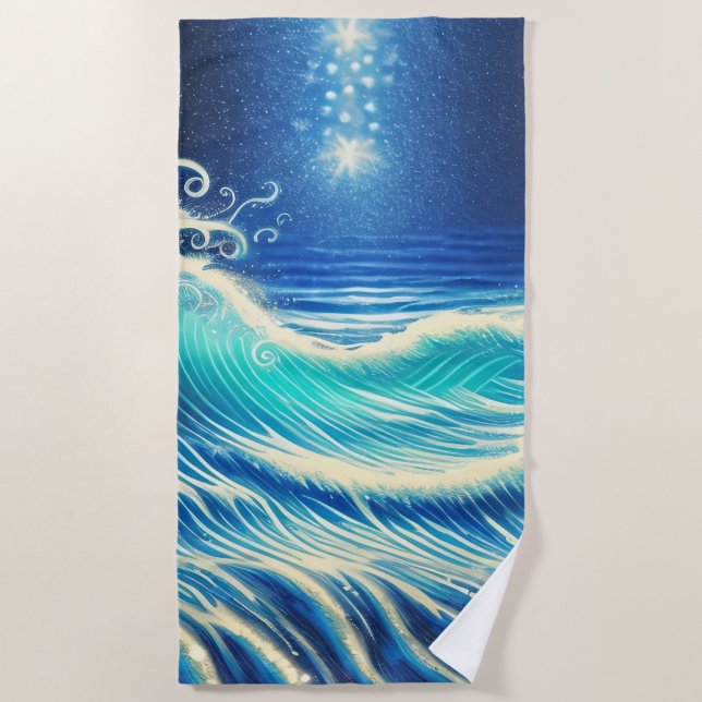 Toalla De Playa El poder del océano azul (Anverso)