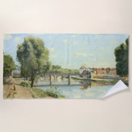 Toalla De Playa El puente del ferrocarril Camille Pissarro  