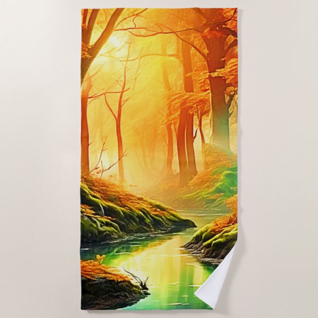 Toalla De Playa El sabio dorado del otoño (Anverso)