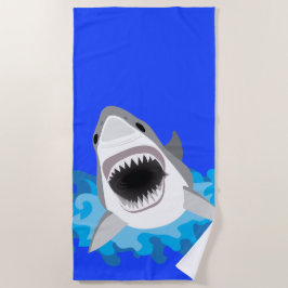 Toalla De Playa El tiburón salta del buceador de las ondas
