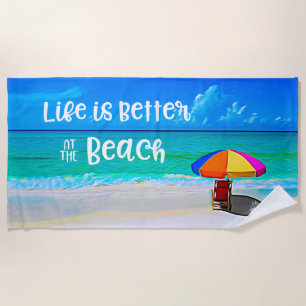 Toalla De Playa El Tropical Beach Life Es Mejor En Beach Umbrella