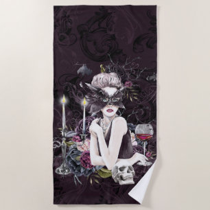Toalla De Playa El vampiro   Moody Gothic Vampy Glam Pale Piel