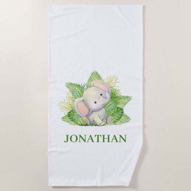 Toalla De Playa Elefante de Safari (Anverso)