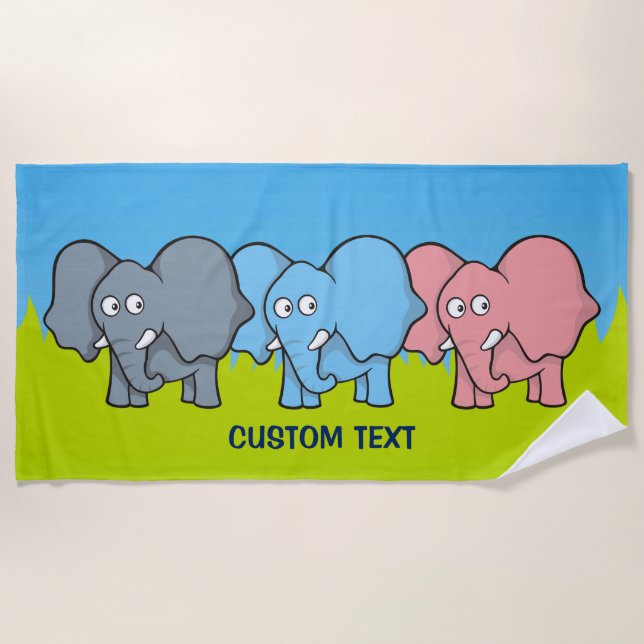 Toalla De Playa Elefantes para bebés (Anverso)