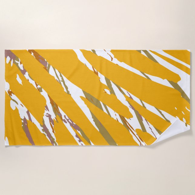 Toalla De Playa Elegancia del pincel dorado (Anverso)
