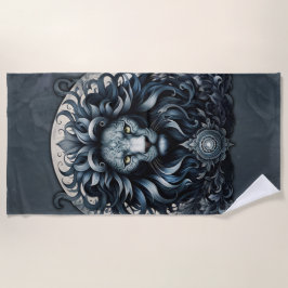 Toalla De Playa Elegancia real, majestuosa mirada ornamentada cabe