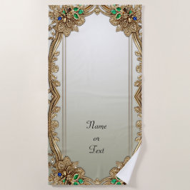 Toalla De Playa Elegant Gold Ornate Beach Towel