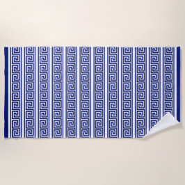Toalla De Playa Elegante azul marino y blanco