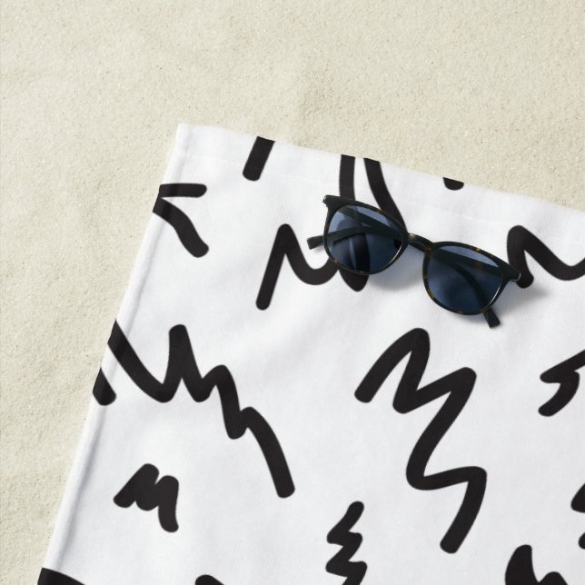 Toalla De Playa Elegante blanco y negro (In situ)