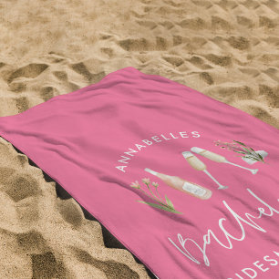 Toalla De Playa elegante cóctel de cóctel florido de chicharrón ro