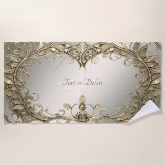 Toalla De Playa Elegante De Oro Moderno