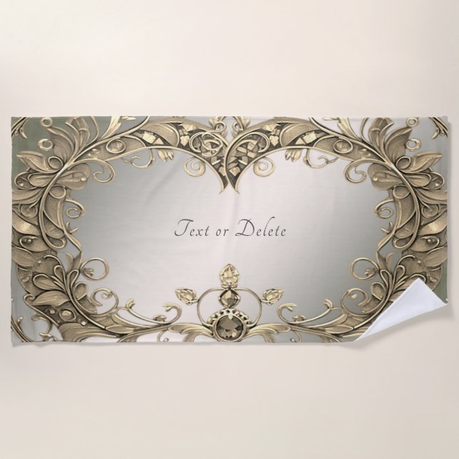 Toalla De Playa Elegante De Oro Moderno (Anverso)