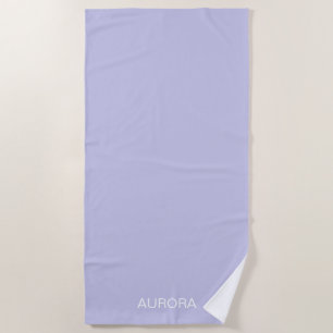 Toalla De Playa Elegante Misty Lilac Nombre Personalizado -