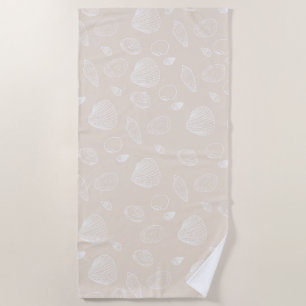 Toalla De Playa Elegante Patrón Beige De Las Agujas Blancas