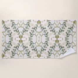 Toalla De Playa Elegante patrón floral neutral