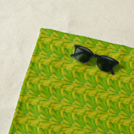Toalla De Playa Elegante patrón floral verde chartreuse
