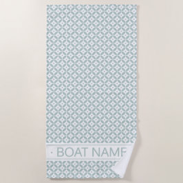 Toalla De Playa Elegante patrón geométrico verde sabio. Personaliz