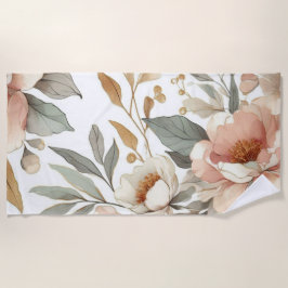 Toalla De Playa Elegante, rústico y florido