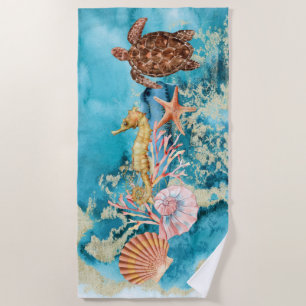 Toalla De Playa Elegante Sea Life Ocean Beach