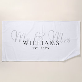 Toalla De Playa Elegante Sr. Moderno Y Sra. Establecida