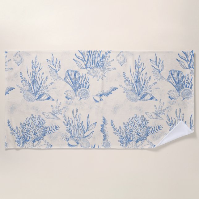 Toalla De Playa Elegante toile azul oceánico (Anverso)