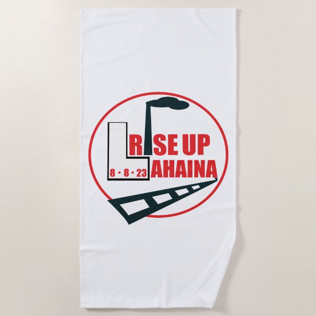 Toalla De Playa Elevar los monumentos emblemáticos de Lahaina (Anverso)