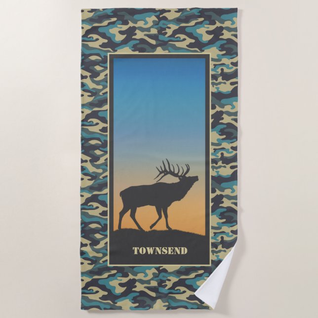 Toalla de playa Elk y Camo (Anverso)