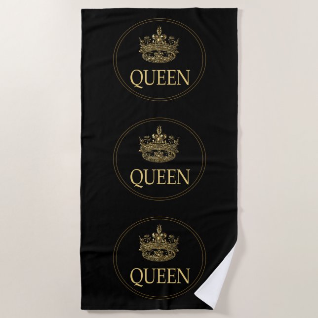 Toalla De Playa Emblema de la Reina y la Corona (Anverso)