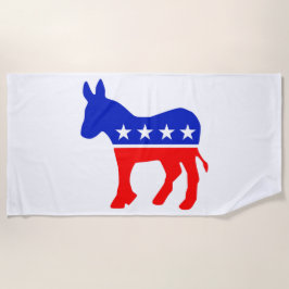 Toalla De Playa Emblema político Fiesta democrático (Donkey)