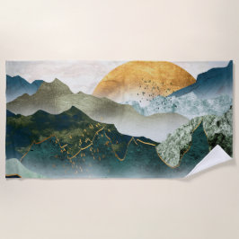 Toalla De Playa Emerald golden mountains
