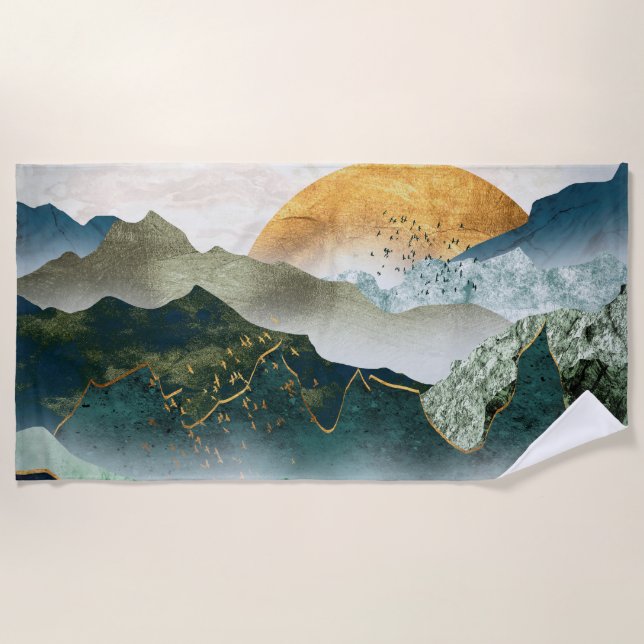 Toalla De Playa Emerald golden mountains (Anverso)