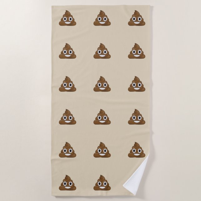 Toalla De Playa Emoji de poop (Anverso)