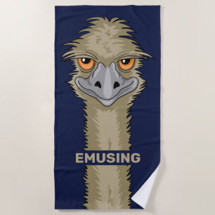 Toalla De Playa Emusing Funny Emu Pun